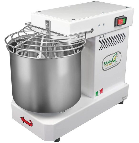 Famag Grilletta IM 8-230 1 Velocit� - Dimensioni 27,5x52,5xh 42 cm Capacit� impasto 8 kg Impastatrice a spirale con testa FISSA inserimento facile impasto