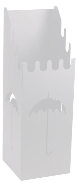 Portaombrelli in metallo bianco quadro cm 15,5x15,5xh49