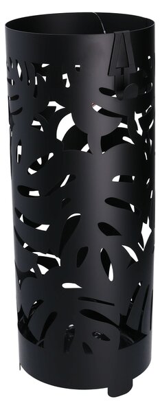 Portaombrelli in metallo nero foglie tondocm Ø19xh49
