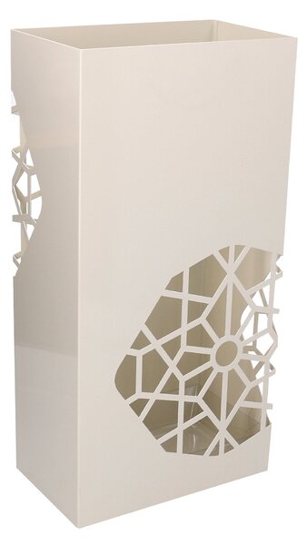 Portaombrelli in metallo bianco rettangolare cm 25x15xh50
