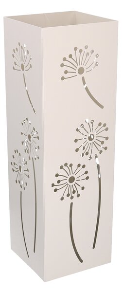 Portaombrelli in metallo crema soffioni quadro cm 15,5x15,5xh49