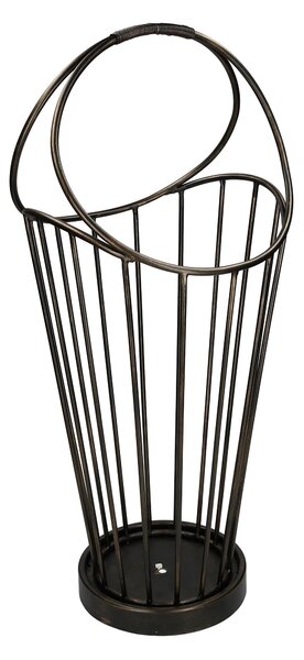 Portaombrelli in metallo bronzo scuro tondo cm 32x30xh52/70