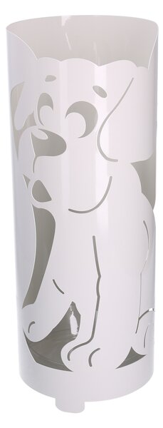 Portaombrelli in metallo bianco cane tondocm Ø19xh49