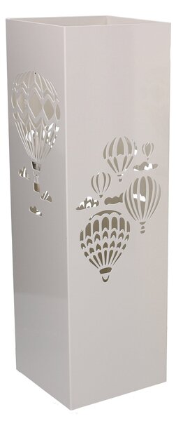 Portaombrelli in metallo mongolfiera biancoquadro cm 15,5x15,5xh49