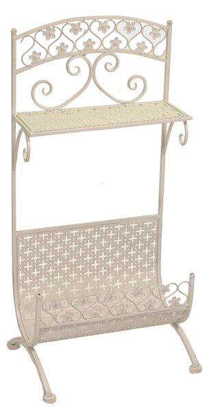 Portariviste in metallo letizia bianco cm 31x42xh85