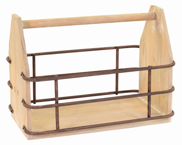 Portariviste in legno con in metallo rettangolare cm 41x25xh17,5/30