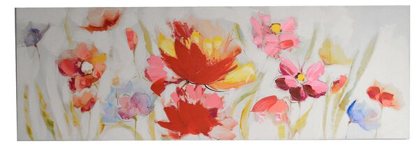 Quadro dipinto fiori cm 150x50x3