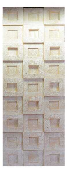 Quadro dipinto bianco con quadretti cm 50x150x3/5