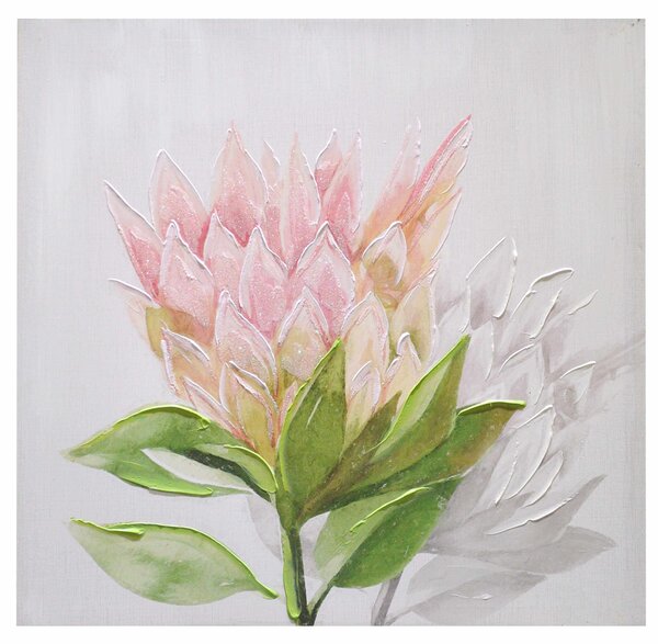 Quadro fiori rosa cm 60x60