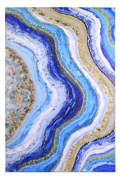 Quadro in legno blu rettangolare cm 120x80xh3