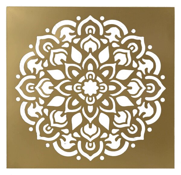 Decorazione da Parete in in metallo oro quadro cm 56x56x3