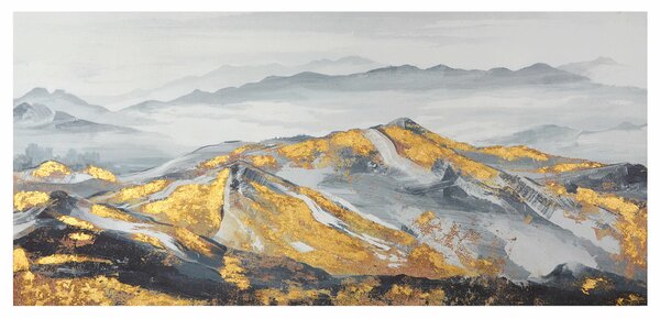 Quadro montagna con oro cm 150x 70