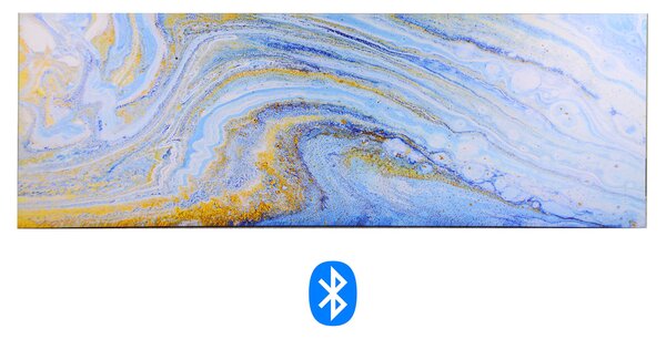 Quadro stampa bluetooth azzurro cm 150x50x4