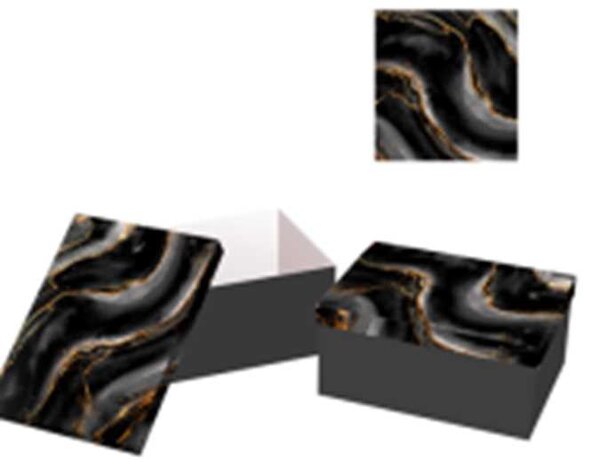 Set 10 Scatole cartone effetto marmo nerorettangolare