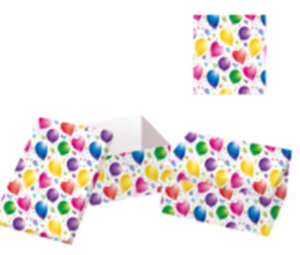 Set 10 Scatole cartone palloncini multicolor rettangolare
