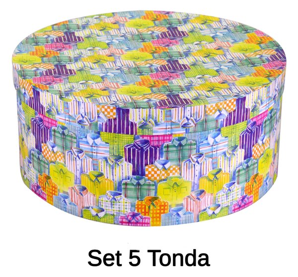 Set 5 Scatole cartone camicie tondo