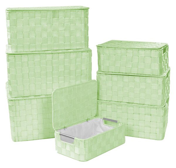 Set 7 Scatole in poliestere verde chiaro rettangolare