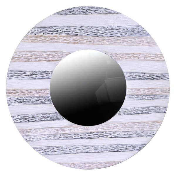 Specchio in legno dipinto blu tondo cm ø80xh2