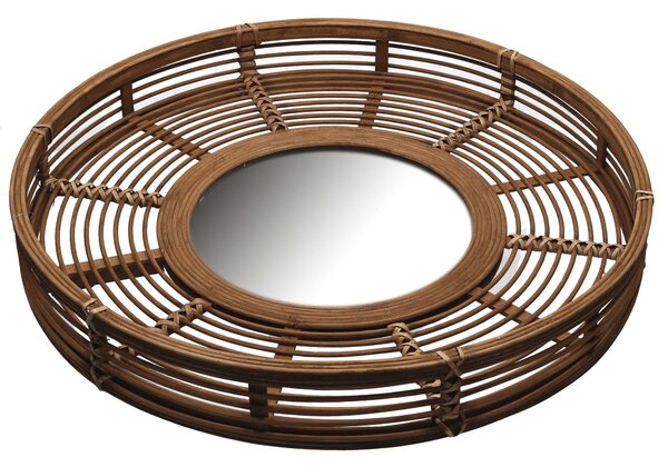 Specchio in legno naturale tondo cm Ø62x8,5