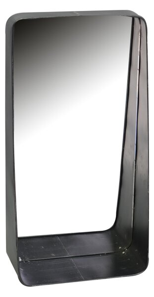 Specchio in metallo nero rettangolare cm 25x12,5xh48