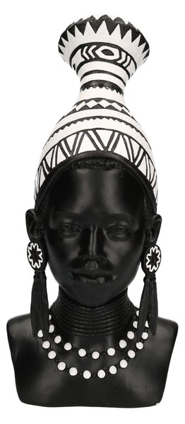 Statua in resina busto donna africana cm 23x16xh39