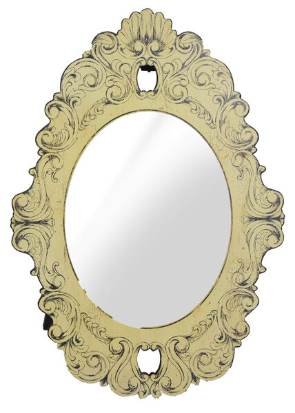 Specchio crema anticato in in legno cm 60x86x1,5