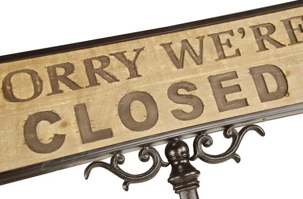 Targa piedistallo open/closed cm 57x23,5xh105