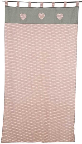 Tenda rosa decoro cuori cm 154x 260