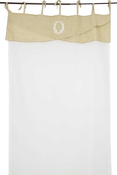 Tenda bianca con balza beige cm 140x260