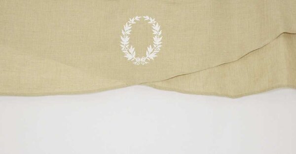 Tenda bianca con balza beige cm 140x260
