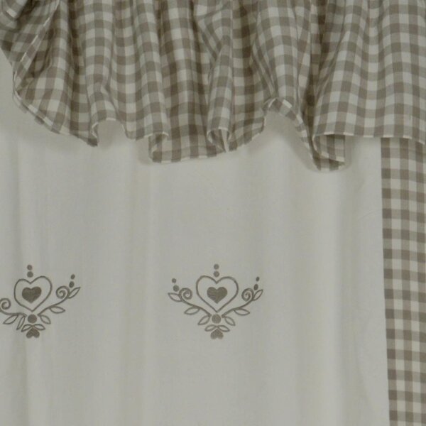 Tenda in tessuto simple heart con mantovana cm 140x300