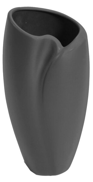 Vaso ceramica ovale nero opaco cm 23x18,5xh51,5