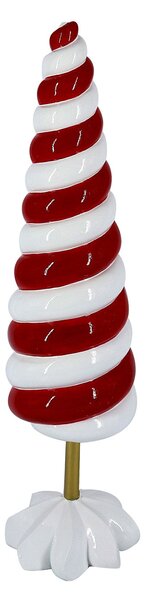 Mini Albero di Natale in Resina bianco rosso cm Ø11,5xh42,3