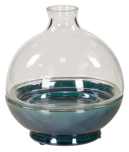 Vaso ciotola con vetro cm Ø22xh20