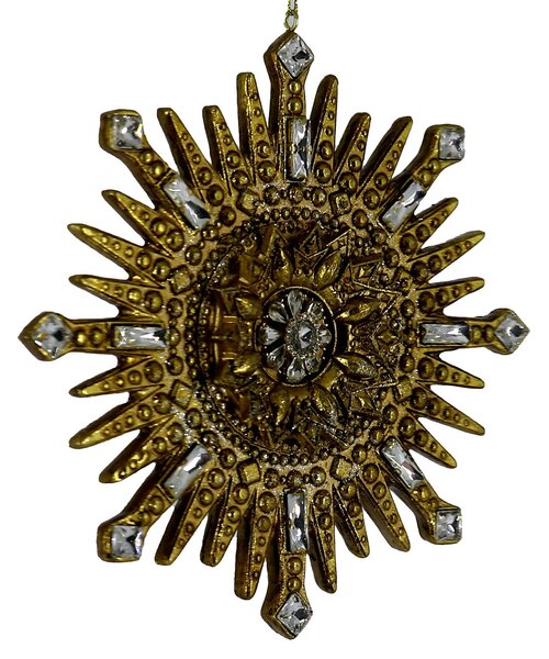 Addobbo per Albero di Natale in Resina oro cm 16,7x2,1x17,1