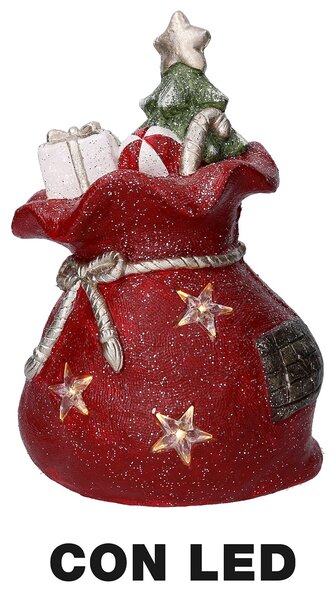 Pacco regalo in Resina con Led rosso cm 27x22xh40