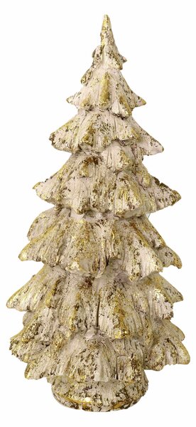 Mini Albero di Natale in Resina bianco glitter oro cm Ø24xh46