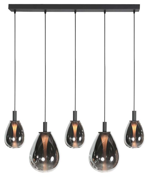 Steinhauer - lampada a sospensione - Glimsy - nero - vetro - grande lampada da tavolo da pranzo - LED - 4197ZW