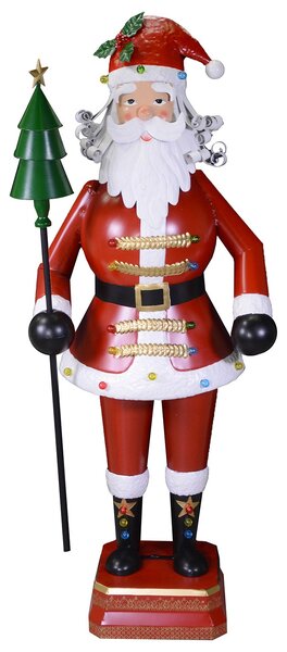 Pupazzo Babbo Natale in Metallo con Led rosso cm 40x30xh135