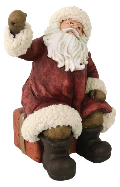 Pupazzo Babbo Natale in Resina rosso cm 24,5x20,5xh32,5