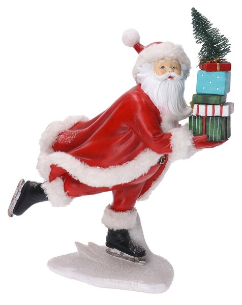 Pupazzo Babbo Natale in Resina rosso cm 26x13,8xh30,8