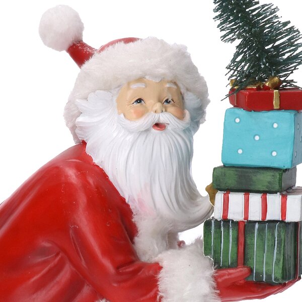 Pupazzo Babbo Natale in Resina rosso cm 26x13,8xh30,8