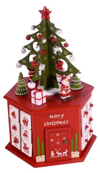 Calendario dell'Avvento in Legno albero cm 20,5x23,5xh37