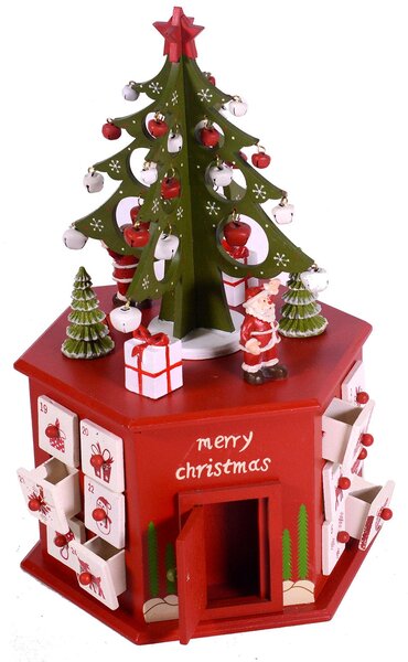 Calendario dell'Avvento in Legno albero cm 20,5x23,5xh37