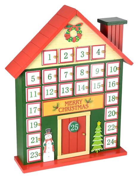 Calendario dell'Avvento in Legno con numeri bianchi cm 29x9xh39,5