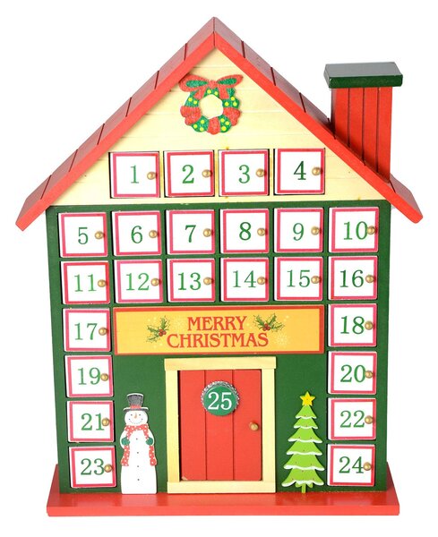 Calendario dell'Avvento in Legno con numeri bianchi cm 29x9xh39,5