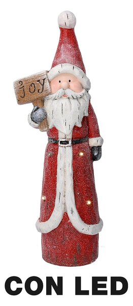 Pupazzo Babbo Natale in Resina con Led rosso cm 19x14xh55,5