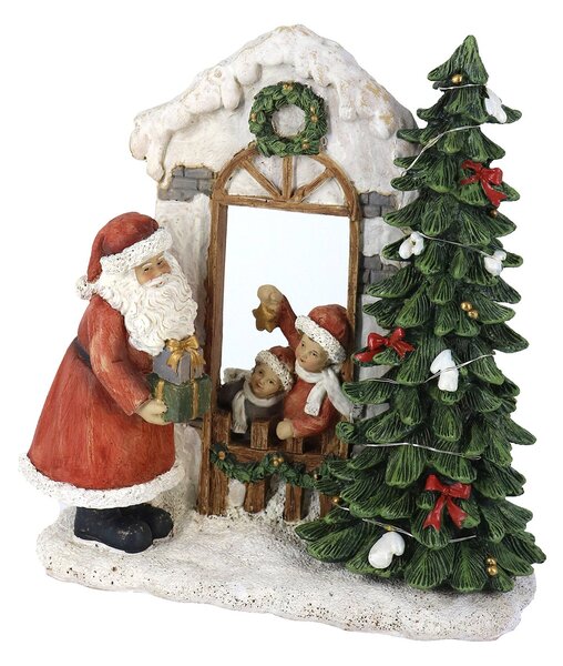 Carillon in Resina babbo natale con Led rosso cm 22x9,5xh22,5