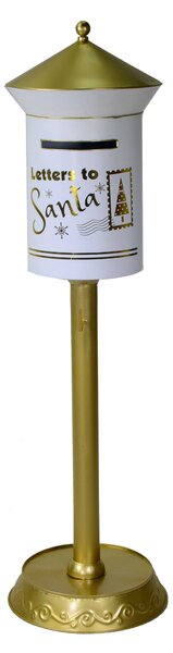 Cassetta posta di Babbo Natale Natalizia 32,5x16xh100 cm in Metallo oro