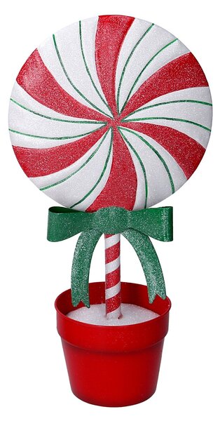Caramella in Metallo lecca-lecca con vaso rosso cm 22x13xh42